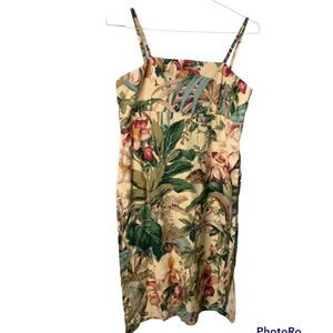 Custom Handmade Spaghetti Strap Side Slit Floral Yellow Sundress